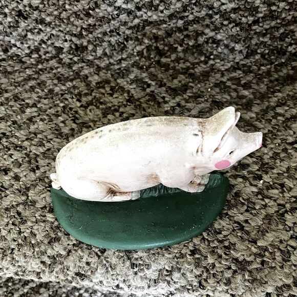 Vintage Pink Pig Door Stop Midwest Importers Of Cannon Falls Cast Iron Heavy - Picture 2 of 6